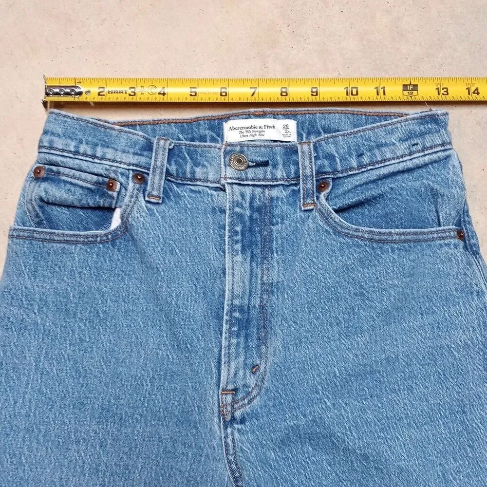 Abercrombie & Fitch Jeans Sz 26 / 2 Long 90s Relaxed High Rise Curve Love - Picture 8 of 10